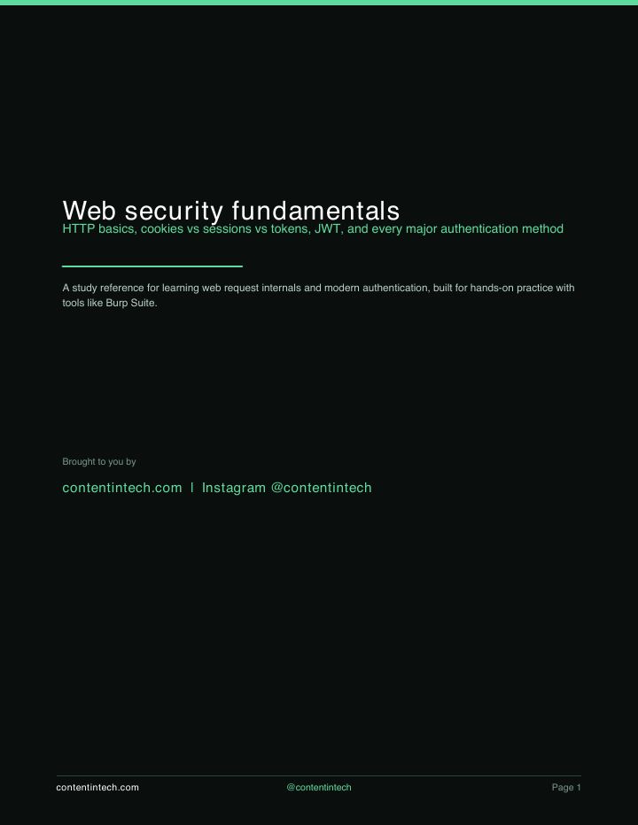 Web Security & Authentication Fundamentals cover